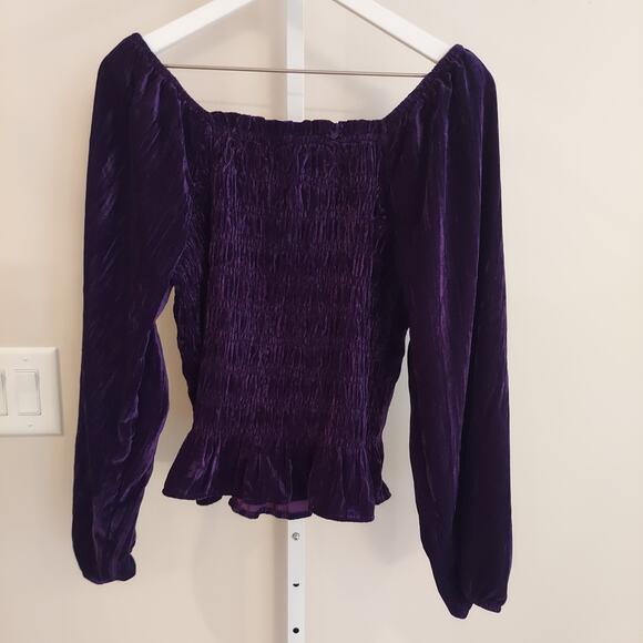 Maurices Velvet Blouse Top Large Peasant Renaissance Whimsigoth Peasant Witchy - Picture 5 of 8